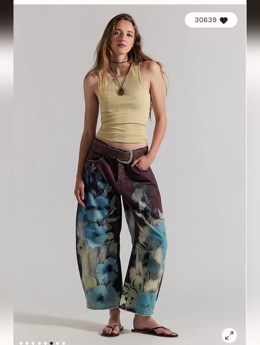 NWOT We The Free Good Luck Printed Barrel Jeans-Washed Floral - Picture 3 of 16
